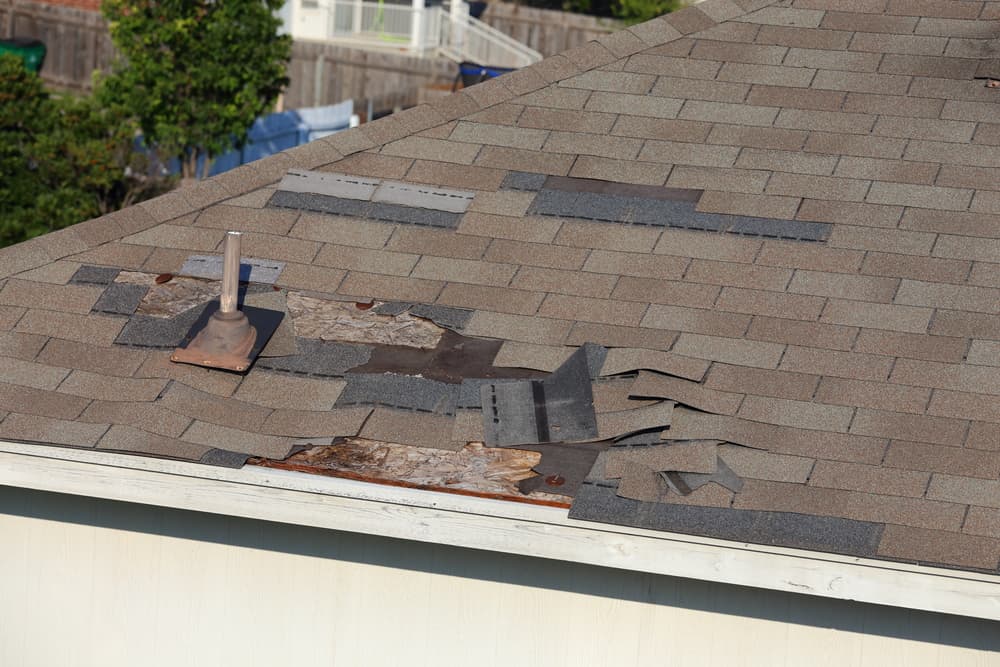 exposed decking - roof damage after a storm